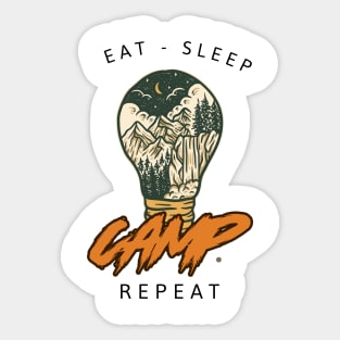 Eat sleep camp repeat Sticker